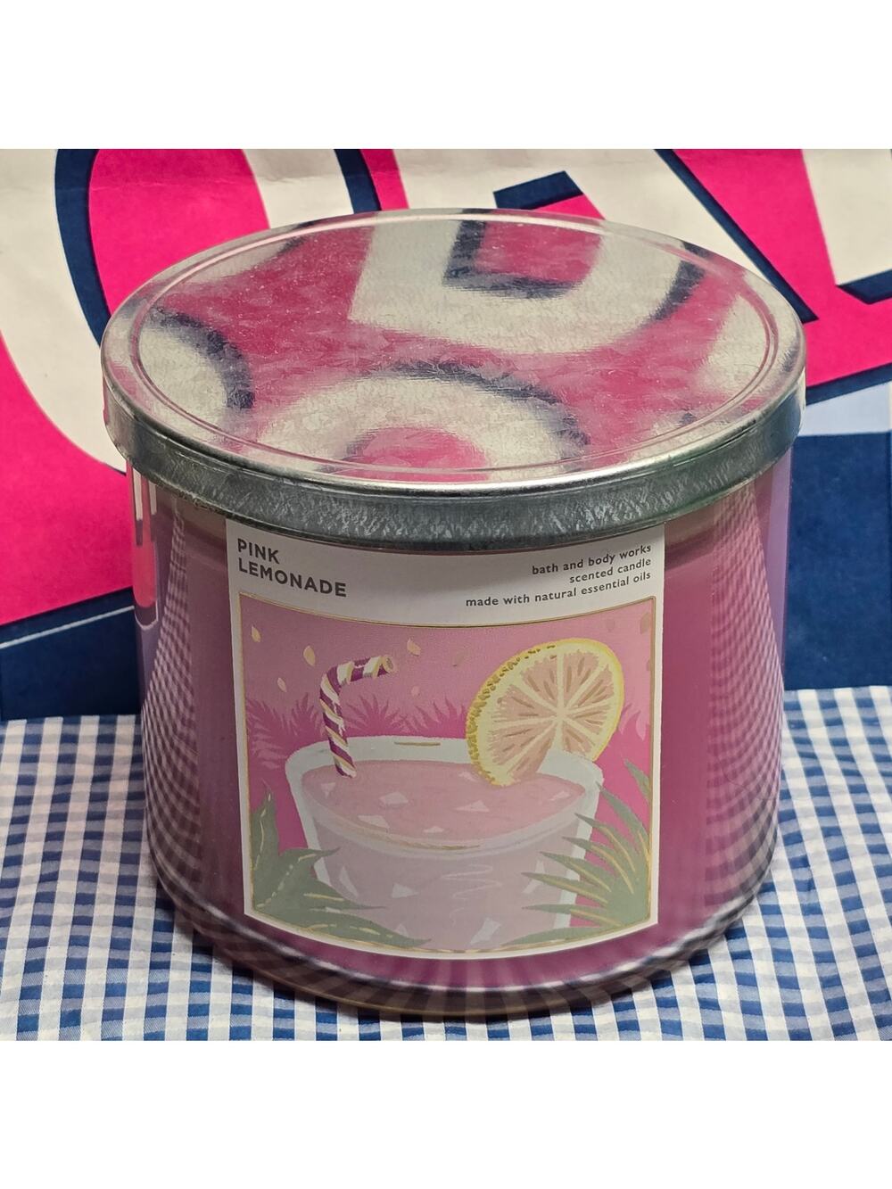 BBW Pink Lemonade Large 3 Wick Candle Home Fragrance